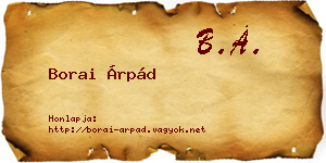 Borai Árpád névjegykártya